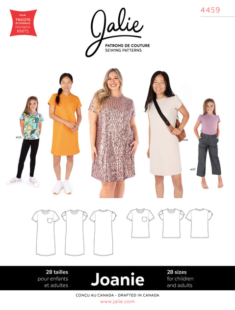 Joanie Dress and T-Shirt Sewing Pattern by Jalie – The Fabric Fairy