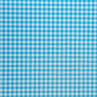 Azure Blue Gingham Poly Spandex Swimsuit Fabric