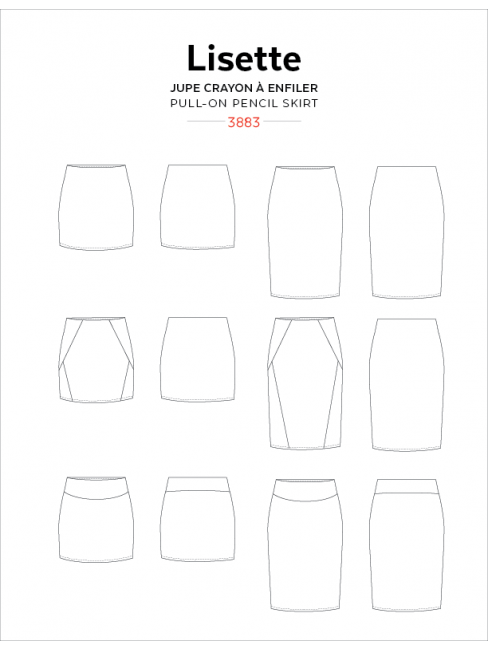 Lisette Pull-On Pencil Skirt Sewing Pattern by Jalie