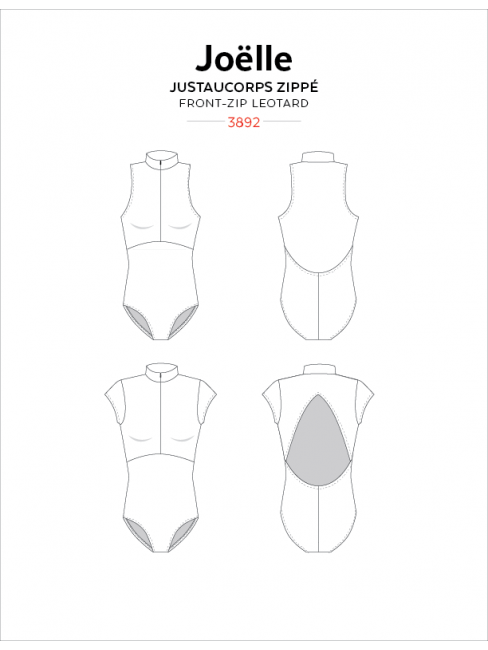 Joelle Half Zip Leotard Sewing Pattern by Jalie