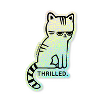 Thrilled Cat Sticker by CraftedMoon