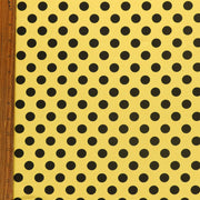 Black Dime Sized Polka Dots on Yellow Nylon Spandex Swimsuit Fabric