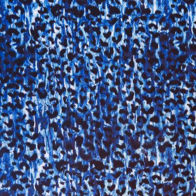 Blue Leopard Poly Spandex Swimsuit Fabric