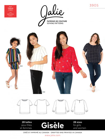 Gisele Round Neck Blouse Sewing Pattern by Jalie