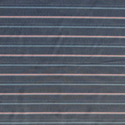 Pink and Blue Stripe on Grey Stretch Woven Fabric