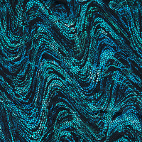 Jaguar Pebble Waves Nylon Spandex Athletic/Swimsuit Knit Fabric, Blue/Green Colorway