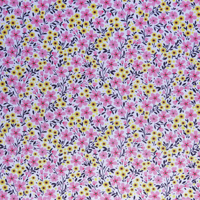 Pink Lemonade Floral Poly Spandex Swimsuit Fabric