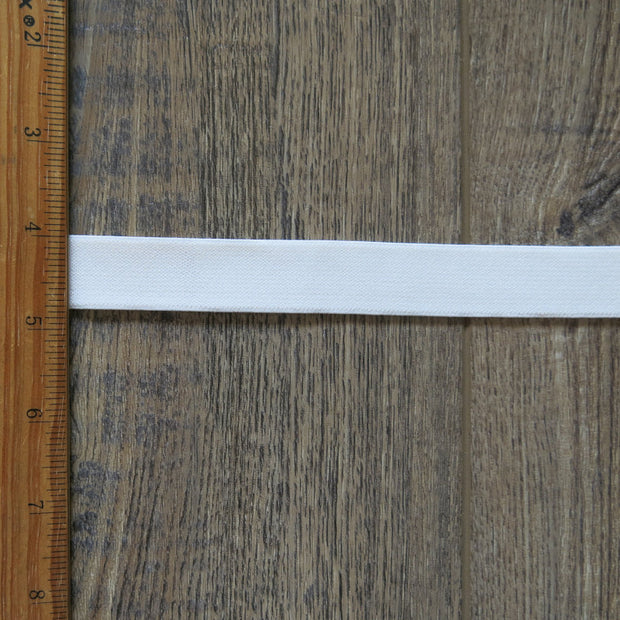 White 3/4 inch wide Double Sided Plush Elastic