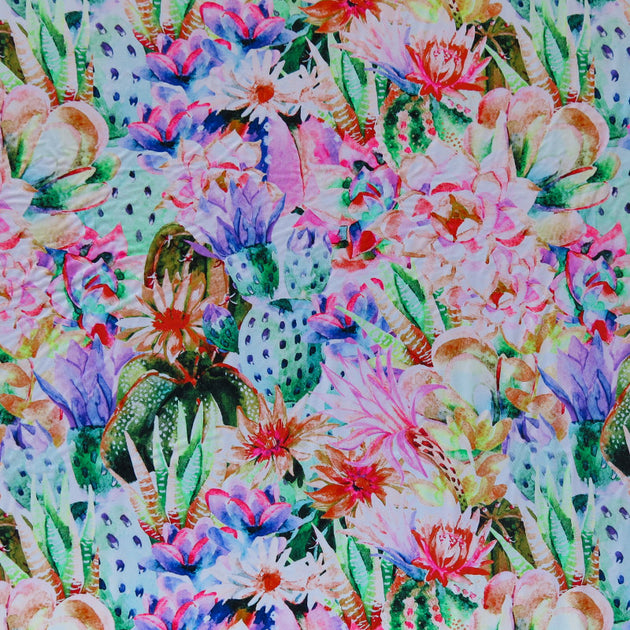 succulent print fabric Succulent Garden Nylon Spandex Swimsuit Fabric – The Fabric Fairy