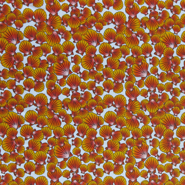 Sunrise Seashells Nylon Spandex Swimsuit Fabric The Fabric Fairy