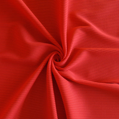 Tomato Red Ribbed Nylon Spandex Swimsuit Fabric