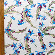 Tropical Orchid on Ivory Nylon Spandex Swimsuit Fabric