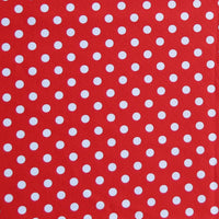 White Eraser Polka Dots on Ladybug Nylon Spandex Swimsuit Fabric