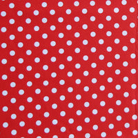 White Eraser Polka Dots on Ladybug Nylon Spandex Swimsuit Fabric