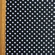 White Eraser Polka Dots on Classic Black Nylon Spandex Swimsuit Fabric
