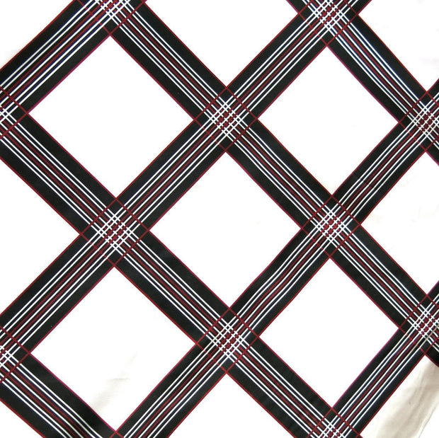 Black/Red Diamond on White Microfiber Boardshort Fabric