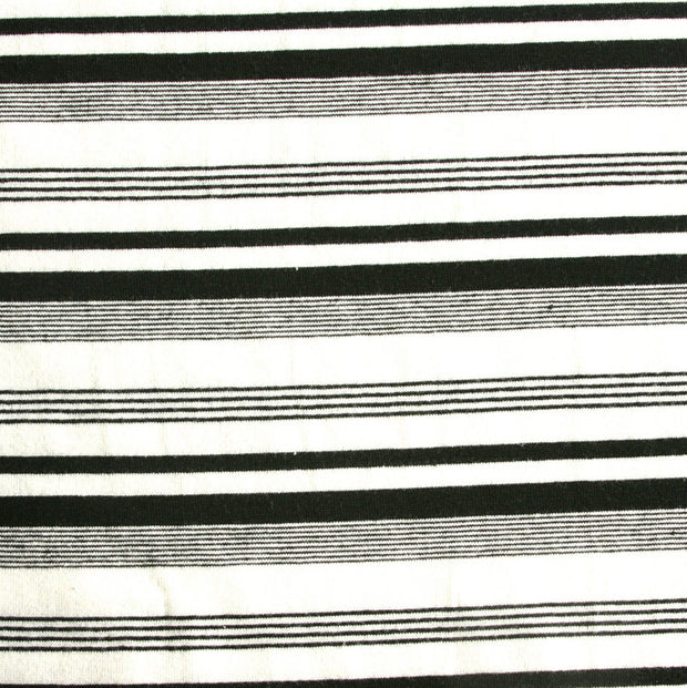 Black/White Thick and Thin Stripe Knit Fabric