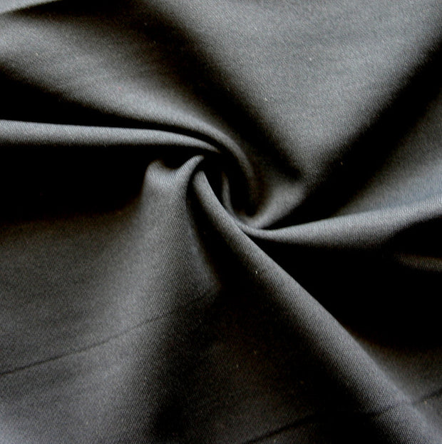 Black Poly Cotton Lycra Wickaway Fabric