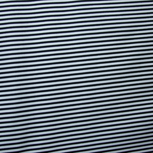 Black/Off White Mini Stripes Nylon Lycra Swimsuit Fabric