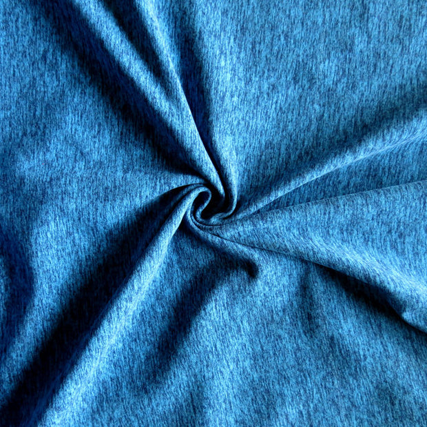 Blue/Navy Marl Poly Spandex Jersey Knit Fabric