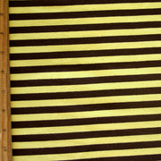 Brown and Yellow 3/8" Stripe Cotton Lycra Knit Fabric