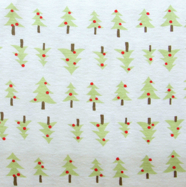 Little Christmas Trees Cotton Knit Fabric