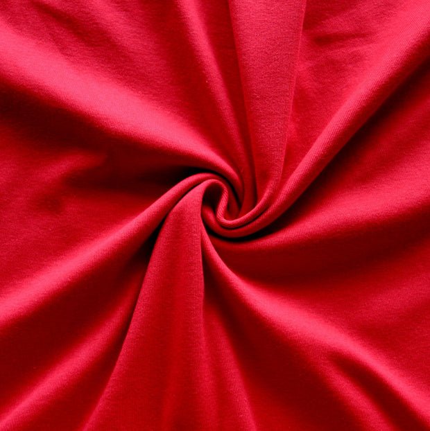 Red Cotton Rib Knit Fabric
