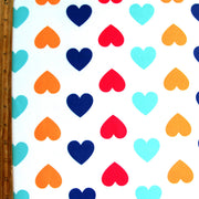 Colorful Hearts on Ivory Nylon Lycra Swimsuit Fabric