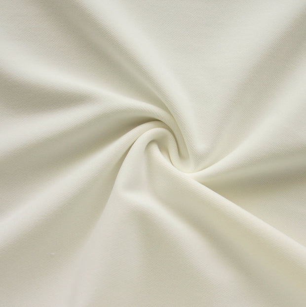 Creamy White Poly Cotton Lycra Wickaway Fabric