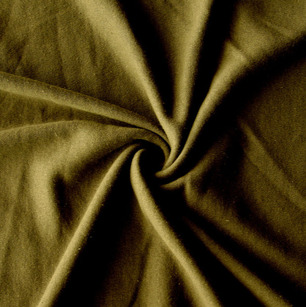 Dark Olive Green Cotton Interlock Fabric
