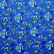 Floral Paisley on Blue Nylon Lycra Swimsuit Fabric