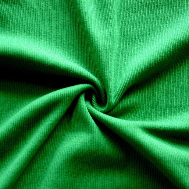Grass Green 2x1 Cotton Rib Knit Fabric
