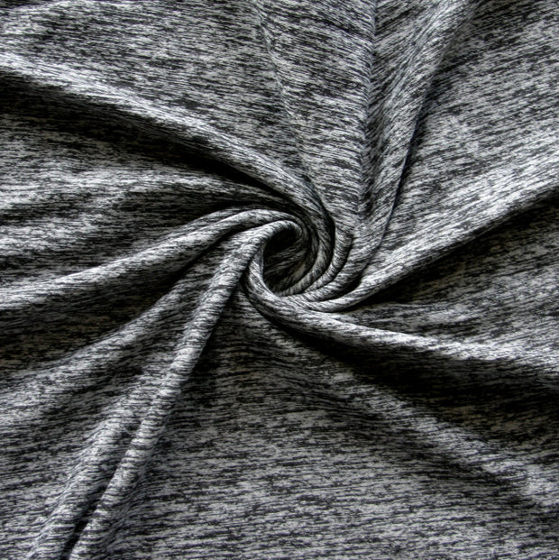 Grey/Black Marl Poly Lycra Knit Fabric