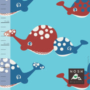Happy Whale Organic Cotton Lycra Knit Fabric by Nosh Organics, Ketchup Colorway