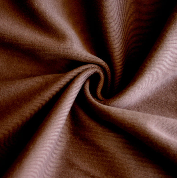 Chocolate Bark Cotton Heavy Rib Knit Fabric