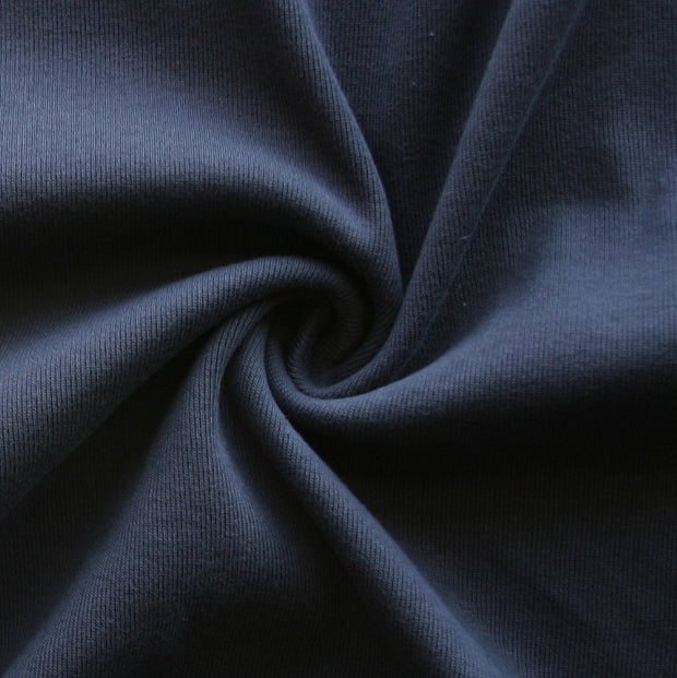 Navy Cotton Heavy Rib Knit Fabric