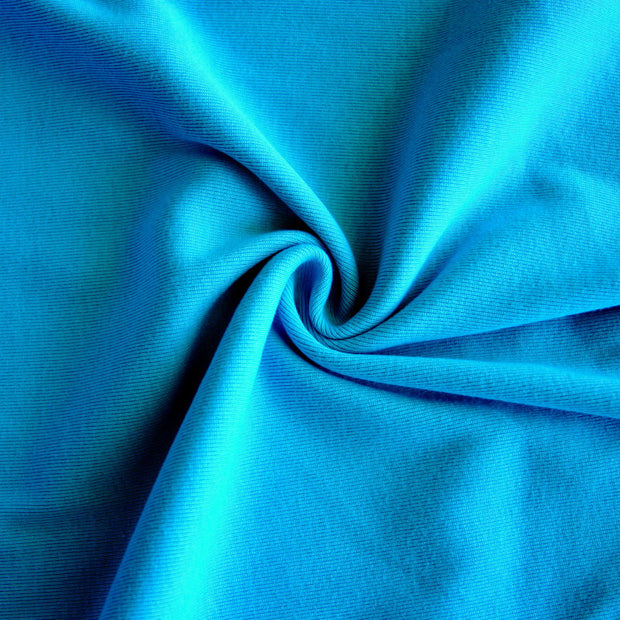 Turquoise Cotton Heavy Rib Knit Fabric