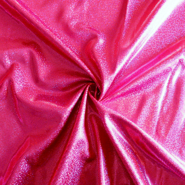 Hot Pink Metallic Nylon Spandex Swimsuit Fabric