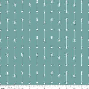Arrows Teal Cotton Lycra Knit Fabric by Riley Blake