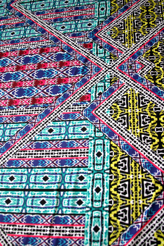 Large Scale Mosaic Tiles Nylon Lycra Swimsuit Fabric