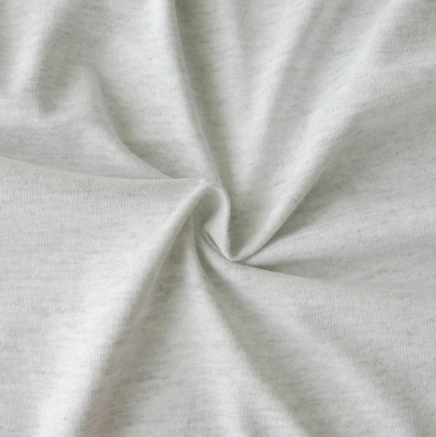 Light Heathered Grey Cotton Jersey Knit Fabric