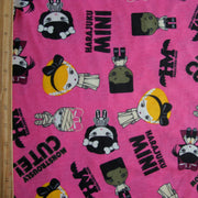 Monstrously Cute Pink Cotton Knit Fabric