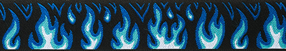 Blue Flames Woven Ribbon Trim by Raphael Kerley