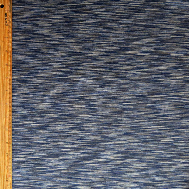 Navy/Charcoal Space Dye Poly Lycra Jersey Knit Fabric