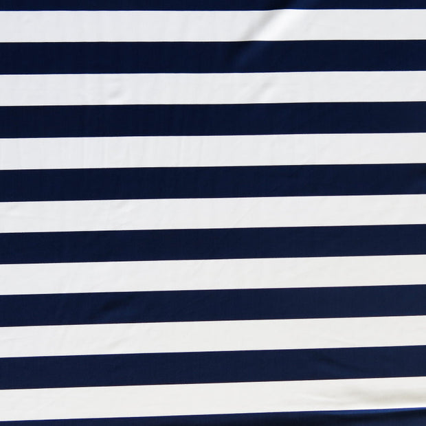 Navy and White 1 inch Stripe Nylon Spandex Swimsuit Fabric