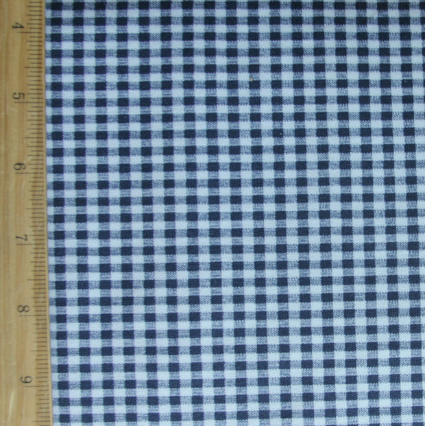Navy and White Gingham Swimsuit Fabric