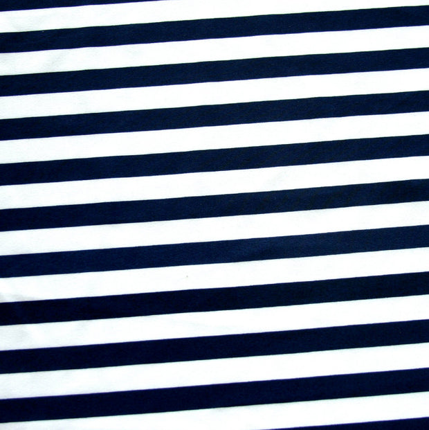 Navy and White 3/8" Stripe Nylon Lycra Swimsuit Fabric