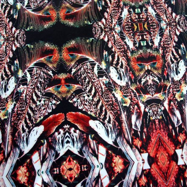 Peacock Feather Kaleidoscope Nylon Lycra Swimsuit Fabric