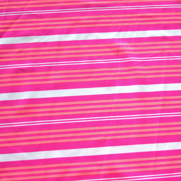 Pink, Orange, and White Multi Stripe Nylon Lycra Swimsuit Fabric