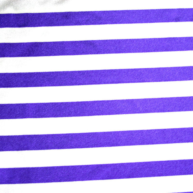 Purple and White Stripe Nylon Lycra Swimsuit Fabric